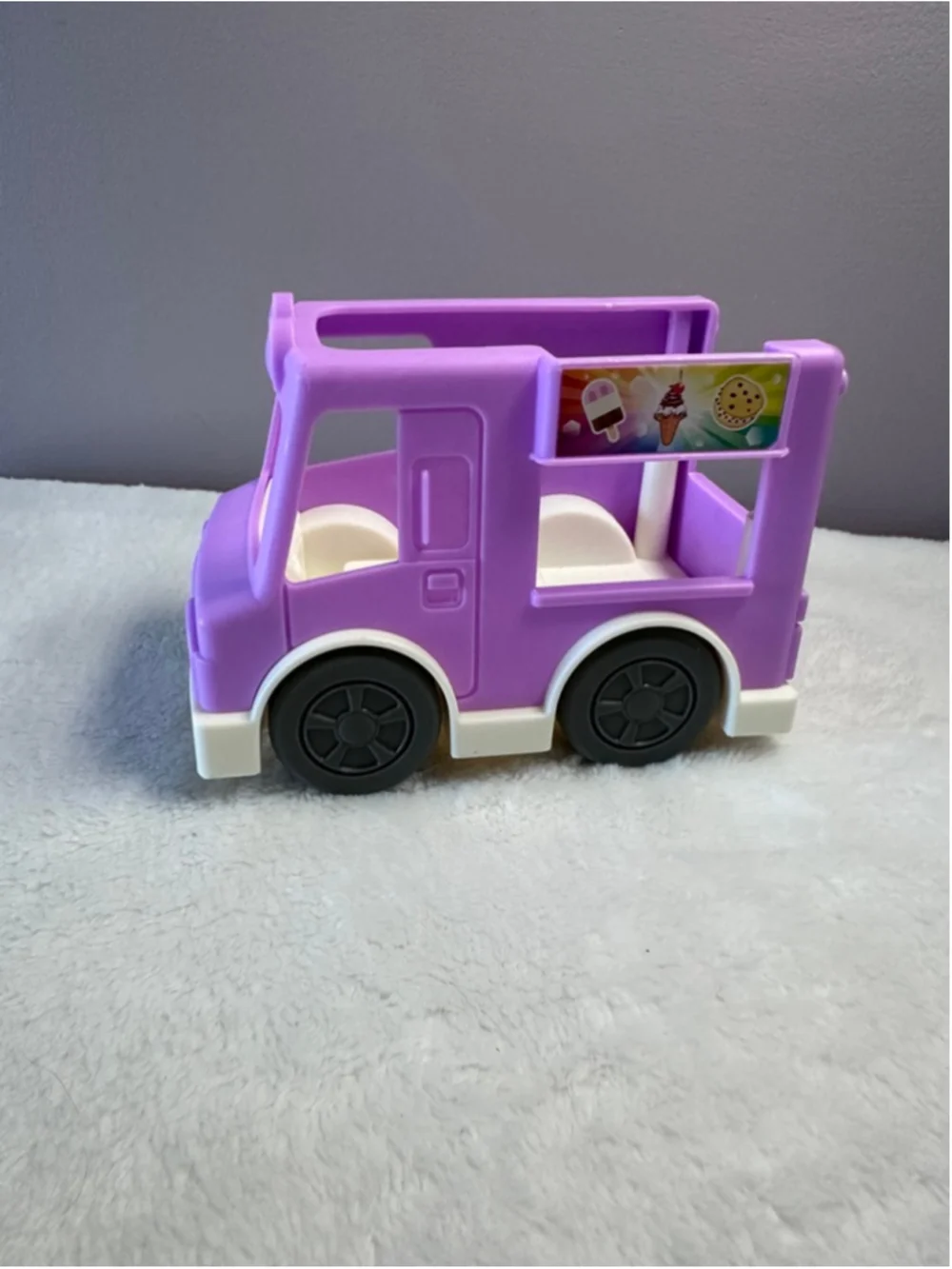 Fisher-Price Little People Vehicle Lot Recycling Ice Cream Truck Car 3 Pc